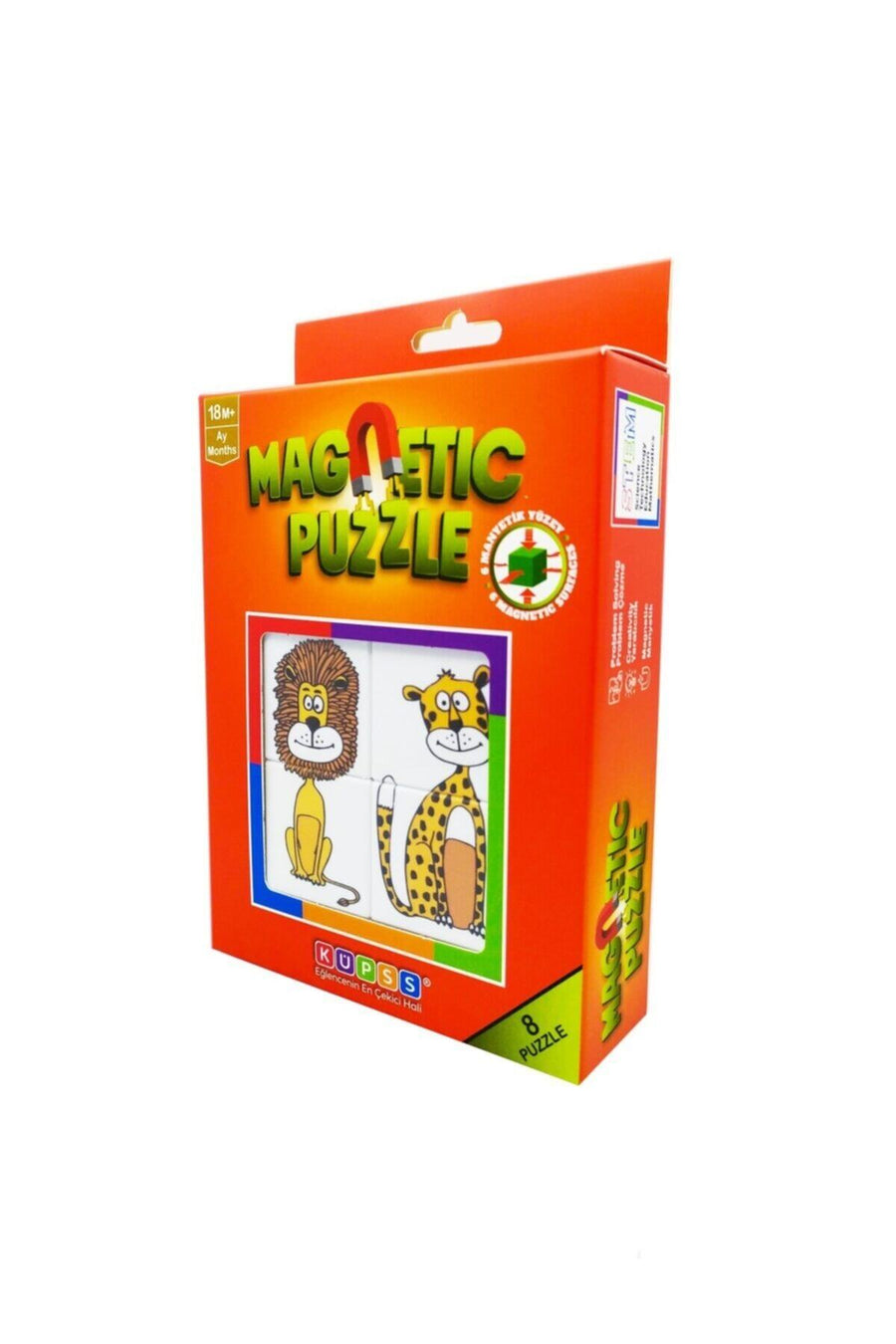 KÜPSS Sevimli Hayvanlar - Iki Parçalı Puzzle - Manyetik Küpler