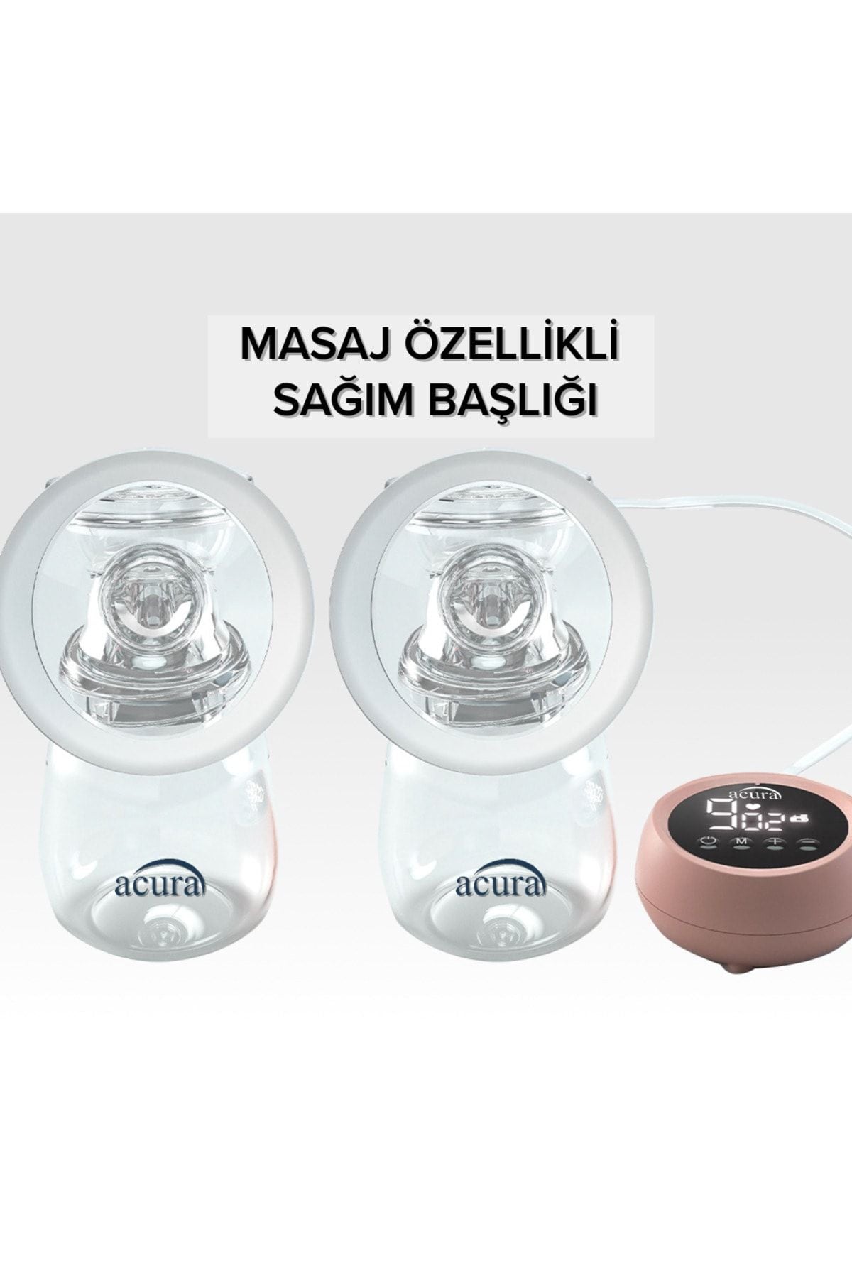 AcuraC-Şarjlı, LCD Ekranlı, Biberon Özellikli Çiftli Göğüs Pompası